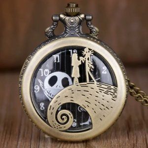 Classic Bronze Nightmare Before Christmas  Pocket Watch